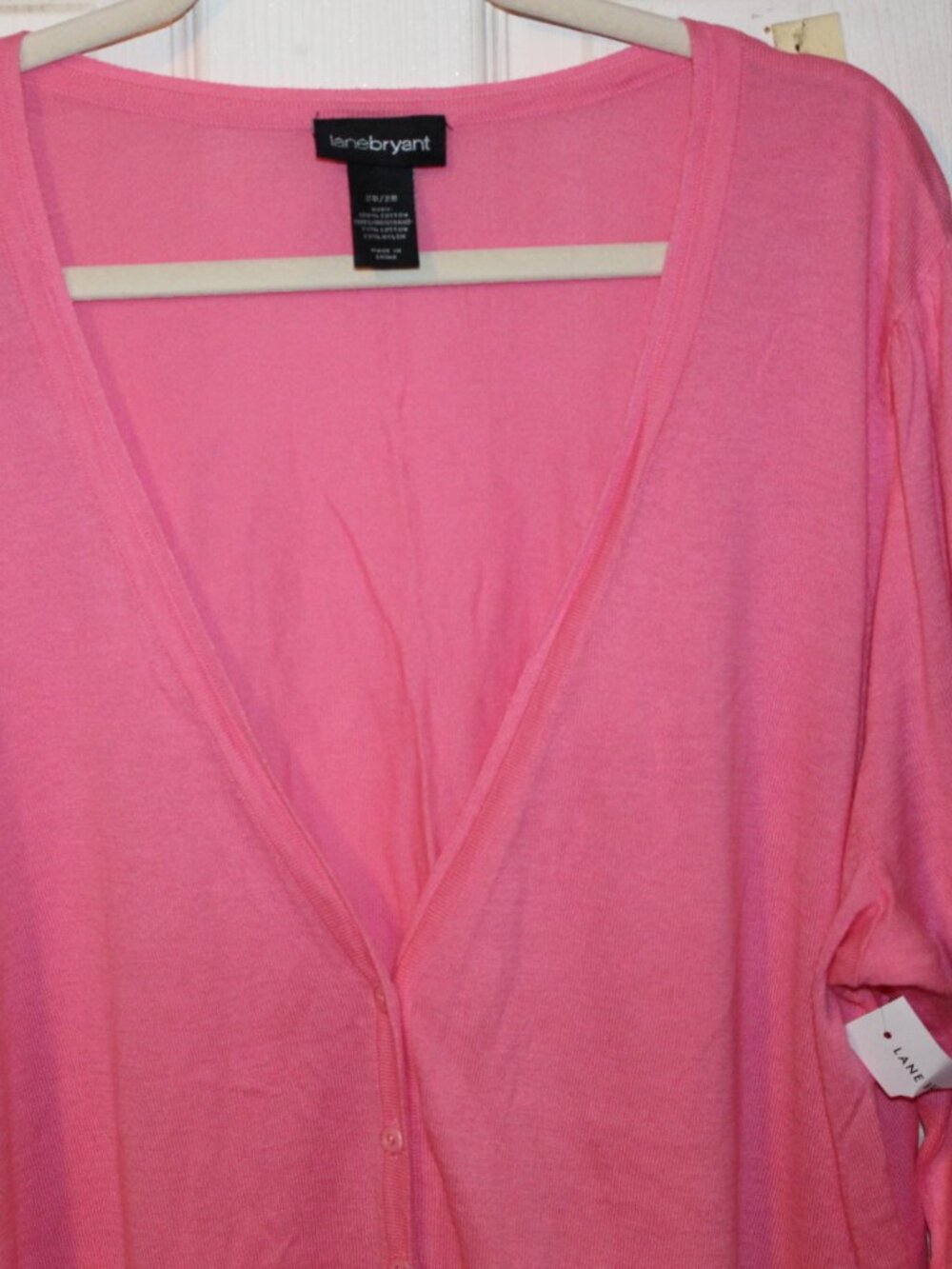 NWT Lane Bryant pink, slight puff sleeve, cardigan, 26/28 - Picture 4 of 6